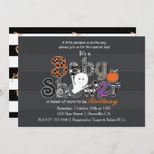 Halloween BABY SHOWER Moderne schicke Einladung (Vorne/Hinten)