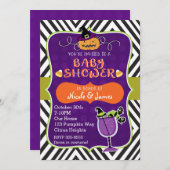 Halloween BABY SHOWER Niedlich Moderne Einladung (Vorne/Hinten)