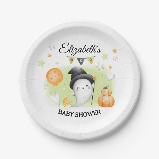 Halloween Baby Shower Paper Teller ein wenig Boo (Vorderseite)