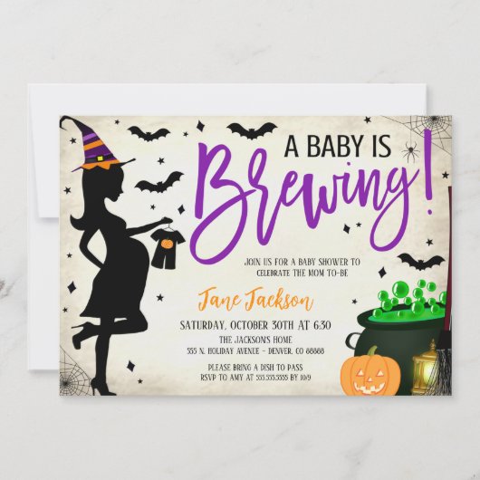 Halloween Baby Shower Party Invitation Einladung (Vorderseite)
