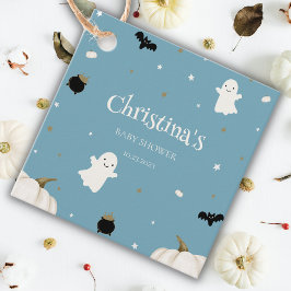 Halloween Baby Shower Pastel Blue Geschenkanhänger