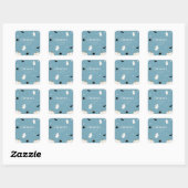 Halloween Baby Shower Pastel Blue Quadratischer Aufkleber (Blatt)