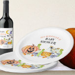 Halloween Baby Shower Pumpkin and Pools Pappteller<br><div class="desc">Halloween Baby Dusche Party Teller - perfekt für ein Baby ist Brauen und Baby machen Tränke Themen! Wasserfarben-Design mit niedlichem Kürbis, Zaubertranken und Spinnennetzen. "Baby Shower" ist in sprichwörtlicher Cobweb Typografie geschrieben und Sie können den Namen personalisieren. Freuen Sie sich auf eine warme Mischung aus Themenabend und einer Babydusche im...</div>