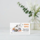 Halloween Baby Shower Pumpkin Diaper Raffle Ticket Begleitkarte (Stehend Vorderseite)