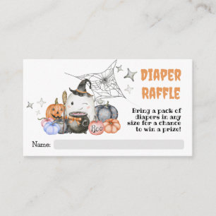 Halloween Baby Shower Pumpkin Diaper Raffle Ticket Begleitkarte