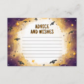 Halloween Baby Shower Ratschläge Begleitkarte (Vorderseite)