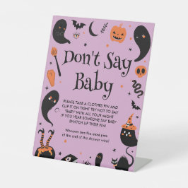 Halloween Baby Shower Sag nicht Baby Game Sockelschild