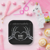 Halloween Baby Shower Skeleton Hands Herz Pappteller (Party)