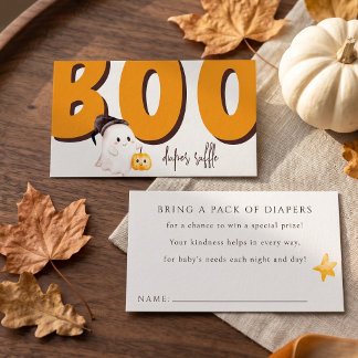 Halloween-Baby-Shower-Windel-Raffle-Einschluss Begleitkarte