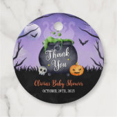 Halloween Baby Showfavor Tag Geschenkanhänger (Vorderseite)