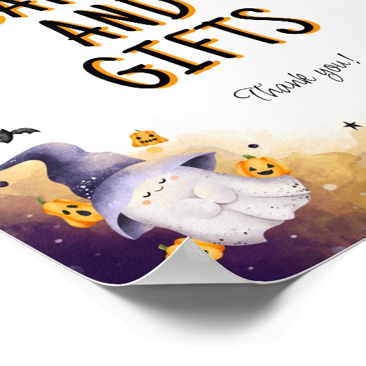 Halloween Baby Showkarten und Geschenkschild Poster (Ecke)