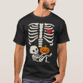 Halloween Baby Skeleton Heart Pregnancy Outfit T-Shirt (Vorderseite)