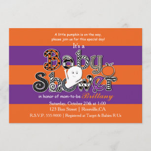 Halloween-BABY-SPRITZEN-Einladung in Orange und Li Einladung