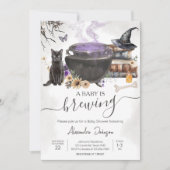 Halloween Baby wird Baby Dusche Brauen Einladung (Vorderseite)