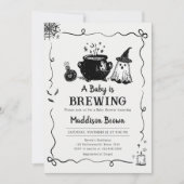 Halloween Baby wird Baby Dusche Brauen Einladung (Vorderseite)