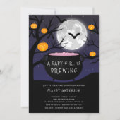 Halloween Baby wird Baby Dusche Brauen Einladung (Vorderseite)