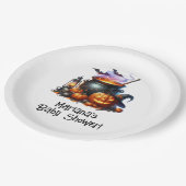 Halloween Baby wird Baby Dusche Brauen Pappteller (Schrägansicht)