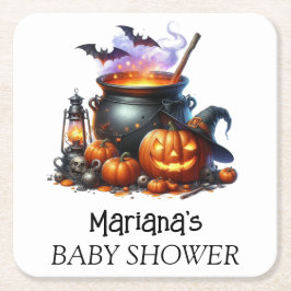 Halloween Baby wird Baby Dusche Brauen Rechteckiger Pappuntersetzer