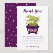 Halloween Baby wird Cauldron Babydusche zubereiten Dankeskarte (Vorne/Hinten)