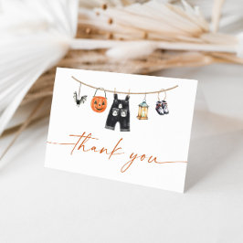 Halloween Babydusche Danke Karte, Little Boo