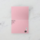 Halloween Babydusche Danke Karte Pink (Innenseite)