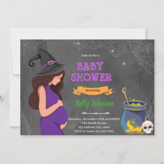 Halloween-Babydusche  Einladung (Vorderseite)