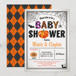 Halloween-Babydusche geschlechtsneutral Einladung