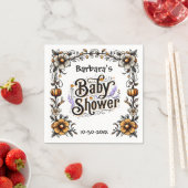 Halloween Babydusche Napkin Floral Pumpkin Design Serviette (Beispiel)