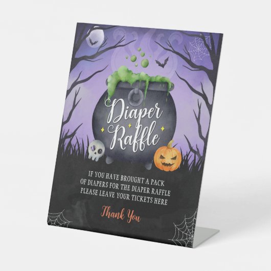 Halloween Babydusche Windelwindeln Schildkröte Sockelschild (Vorderseite)