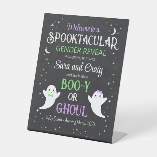 Halloween-Babygeschlecht Sockelschild (Vorderseite)