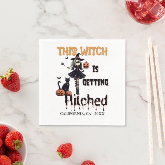 Halloween Bachelorette Diese Hexe wird Hitch Serviette (Beispiel)