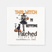 Halloween Bachelorette Diese Hexe wird Hitch Serviette (Vorderseite)