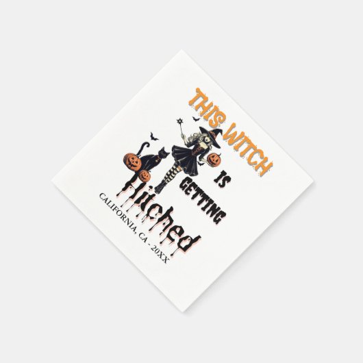 Halloween Bachelorette Diese Hexe wird Hitch Serviette (Ecke)