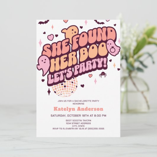 Halloween Bachelorette Einladung (Stehend Vorderseite)
