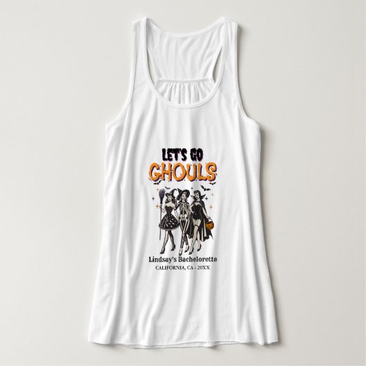 Halloween Bachelorette, lasst uns ghoul gehen Tank Top (Design Vorderseite)
