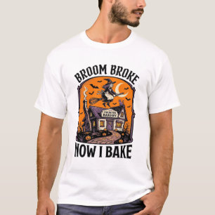 Halloween-Bäcker-Shirt Hexenbesen kaputt Design_1 T-Shirt