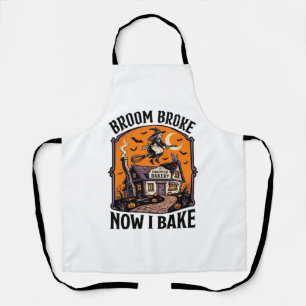 Halloween-Bäcker-Shirt Hexenbesen Zerbrochen Desig Schürze