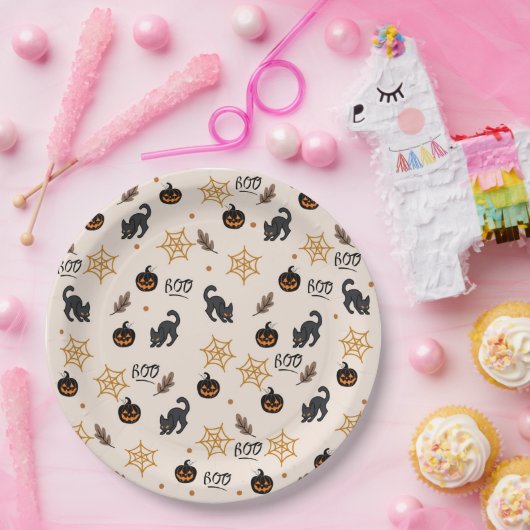 Halloween Background Star Pattern Pappteller (Party)