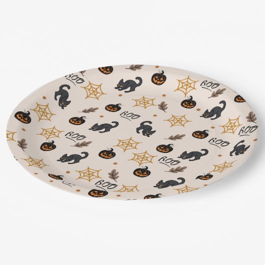 Halloween Background Star Pattern Pappteller (Schrägansicht)