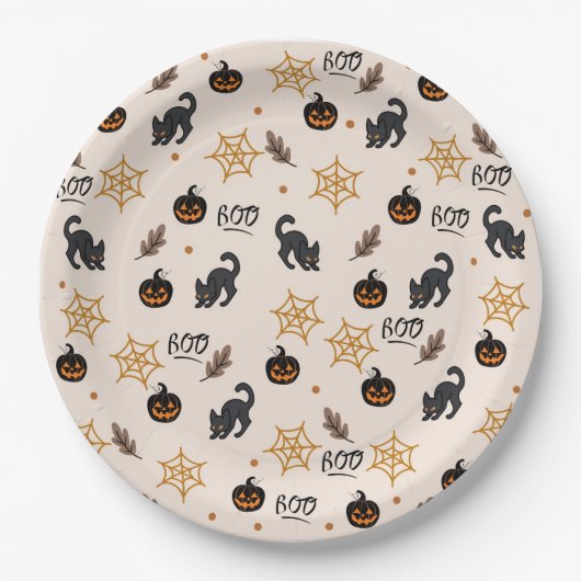 Halloween Background Star Pattern Pappteller (Vorderseite)