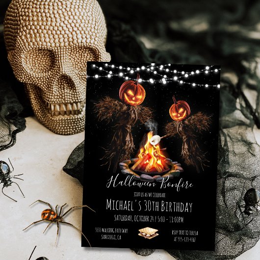 Halloween Backyard-Feuermelder Einladung