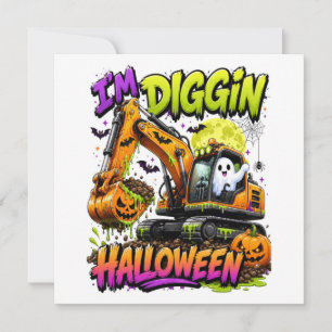 Halloween-Bagger graben Feiertagskarte