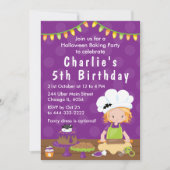 Halloween Baking Geburtstag Roten Haar Mädchen Ein Einladung (Vorderseite)