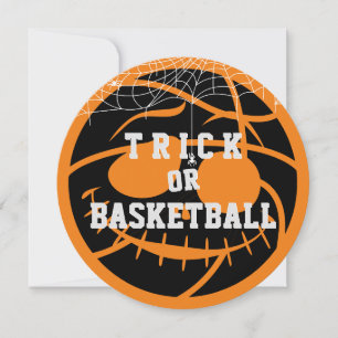 Halloween Ball Trick oder Basketball Geburtstag Einladung