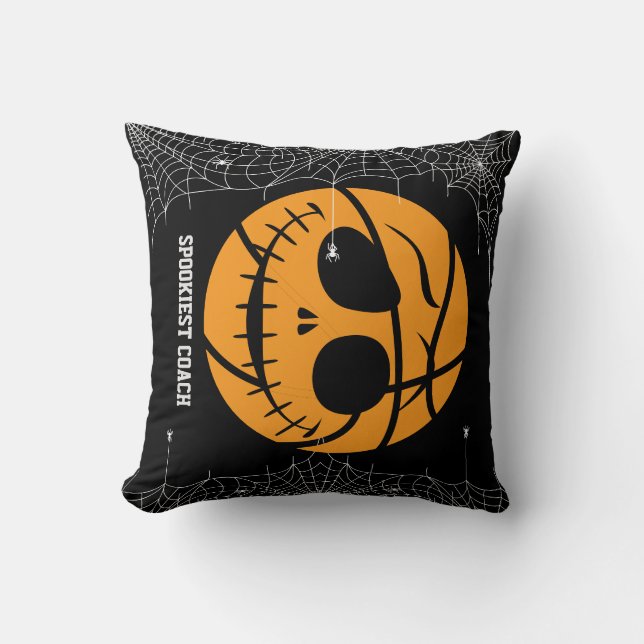 Halloween Ball Trick oder Basketball Geburtstag Kissen (Vorderseite)