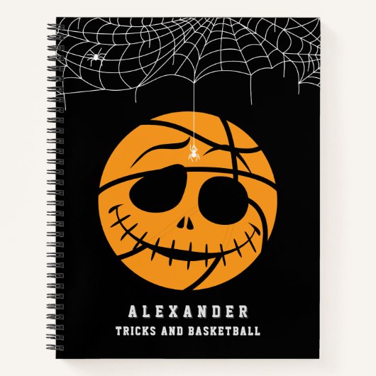 Halloween Ball Trick oder Basketball Geburtstag Notizblock (Vorderseite)