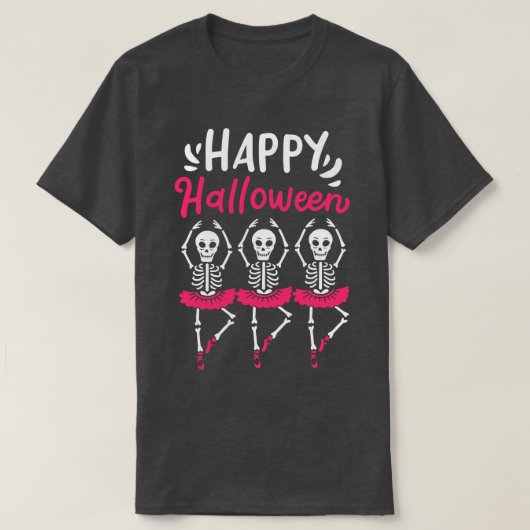 Halloween Ballet Dancer Skeleton Spooky T-Shirt (Design vorne)