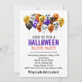 Halloween-Ballons-Party Einladung