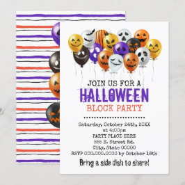 Halloween-Ballons-Party Einladung
