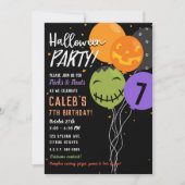 Halloween Balloons Festive Fun Niedliche Geburtsta Einladung (Vorderseite)
